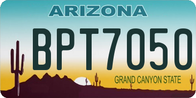 AZ license plate BPT7050