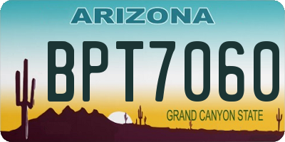 AZ license plate BPT7060