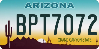 AZ license plate BPT7072