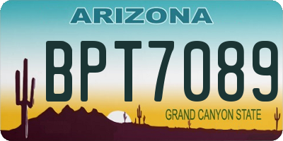 AZ license plate BPT7089