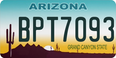 AZ license plate BPT7093
