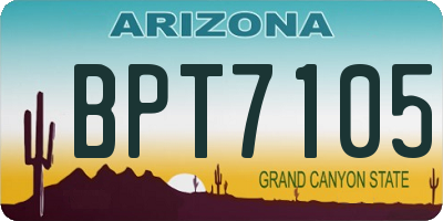 AZ license plate BPT7105