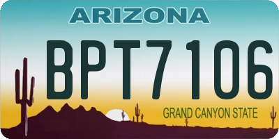 AZ license plate BPT7106