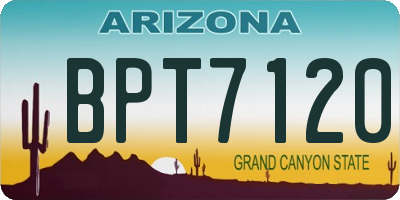 AZ license plate BPT7120