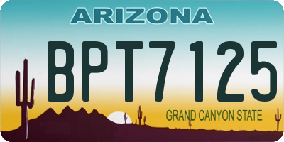 AZ license plate BPT7125