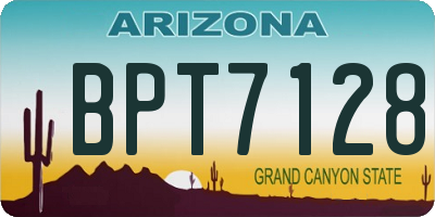 AZ license plate BPT7128