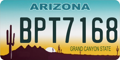 AZ license plate BPT7168