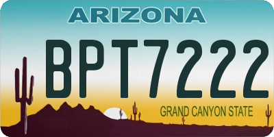 AZ license plate BPT7222