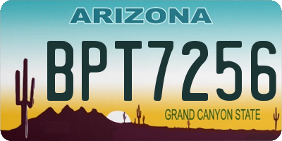 AZ license plate BPT7256