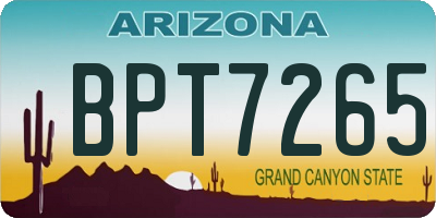 AZ license plate BPT7265