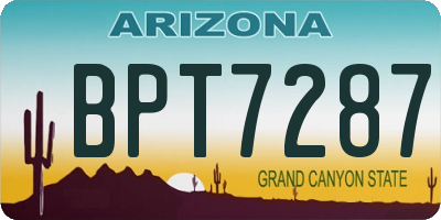 AZ license plate BPT7287