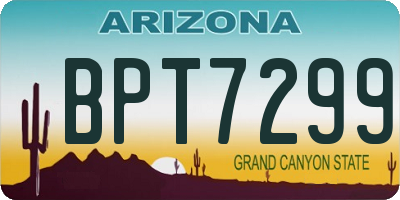 AZ license plate BPT7299