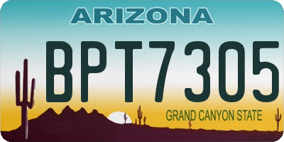 AZ license plate BPT7305