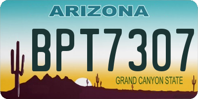 AZ license plate BPT7307