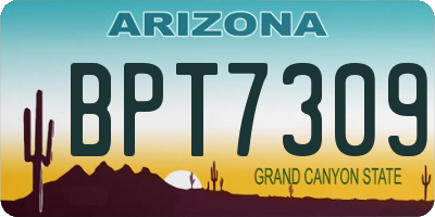 AZ license plate BPT7309