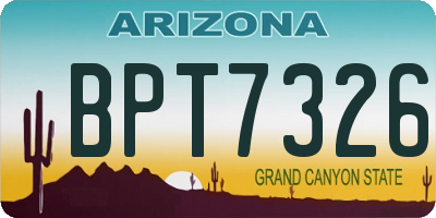 AZ license plate BPT7326