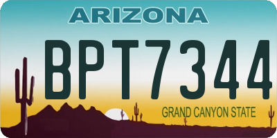 AZ license plate BPT7344