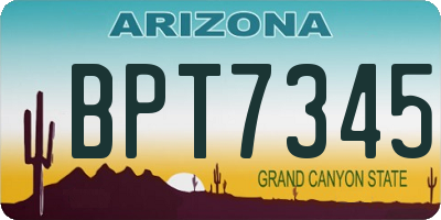 AZ license plate BPT7345