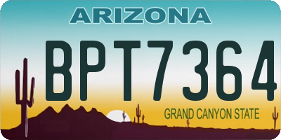 AZ license plate BPT7364