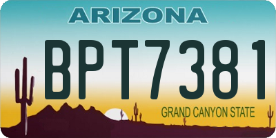 AZ license plate BPT7381