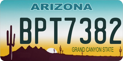 AZ license plate BPT7382