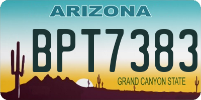 AZ license plate BPT7383