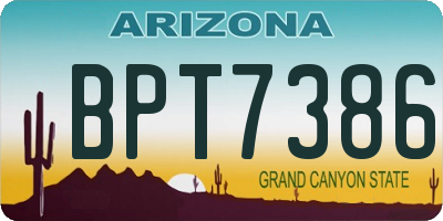 AZ license plate BPT7386