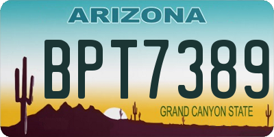 AZ license plate BPT7389