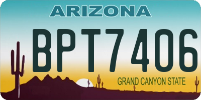 AZ license plate BPT7406