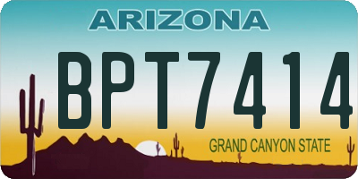 AZ license plate BPT7414