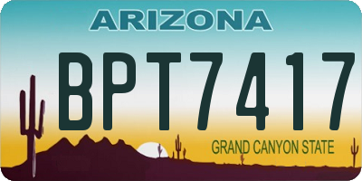 AZ license plate BPT7417