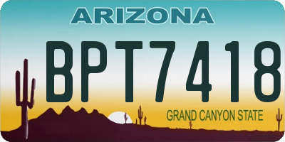 AZ license plate BPT7418
