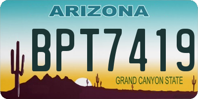 AZ license plate BPT7419