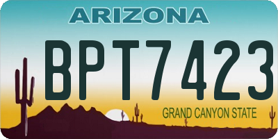 AZ license plate BPT7423