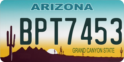 AZ license plate BPT7453