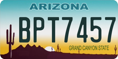 AZ license plate BPT7457