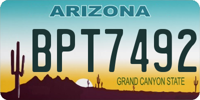 AZ license plate BPT7492