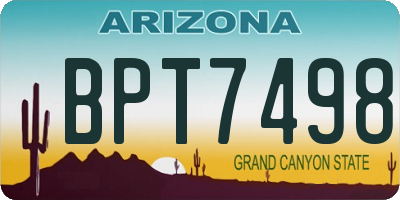 AZ license plate BPT7498