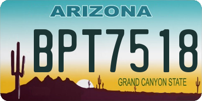 AZ license plate BPT7518