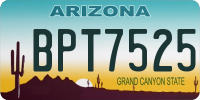 AZ license plate BPT7525