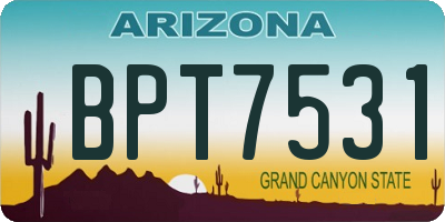 AZ license plate BPT7531