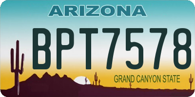 AZ license plate BPT7578