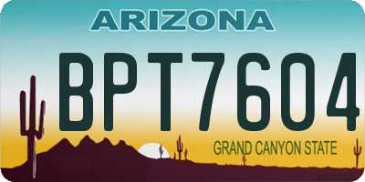 AZ license plate BPT7604