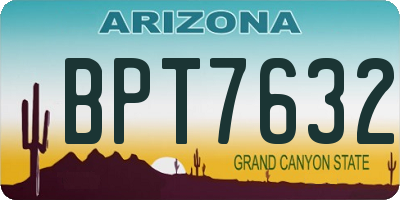 AZ license plate BPT7632