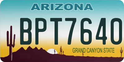 AZ license plate BPT7640