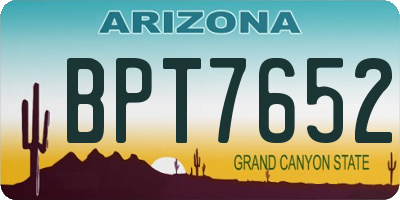 AZ license plate BPT7652