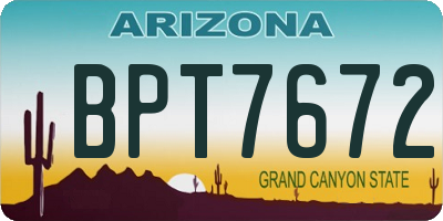 AZ license plate BPT7672