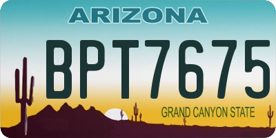 AZ license plate BPT7675
