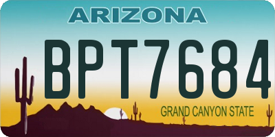 AZ license plate BPT7684
