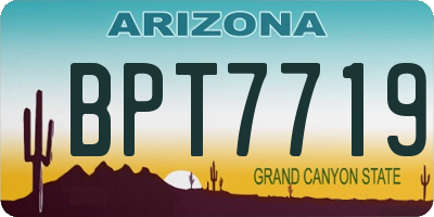 AZ license plate BPT7719